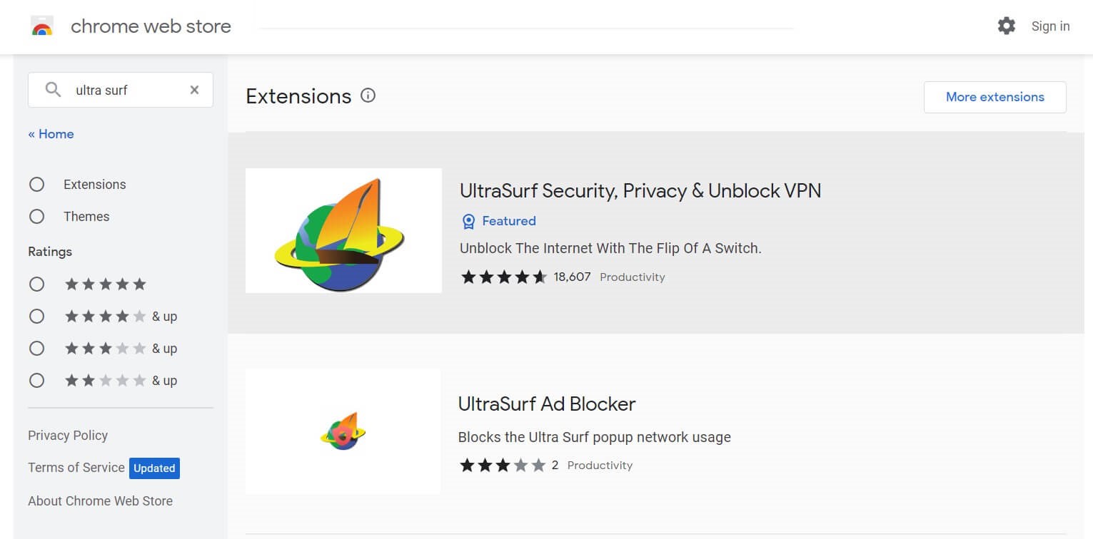ultra sufr برای گوکل کروم