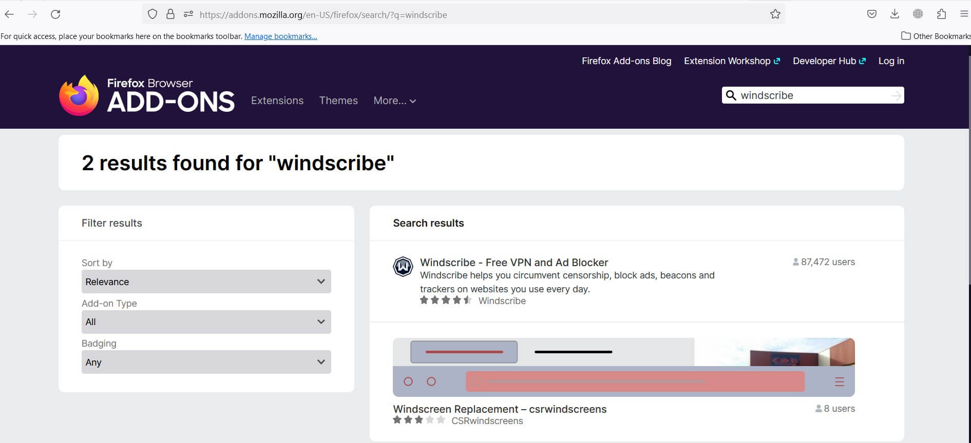 windscribe for fire