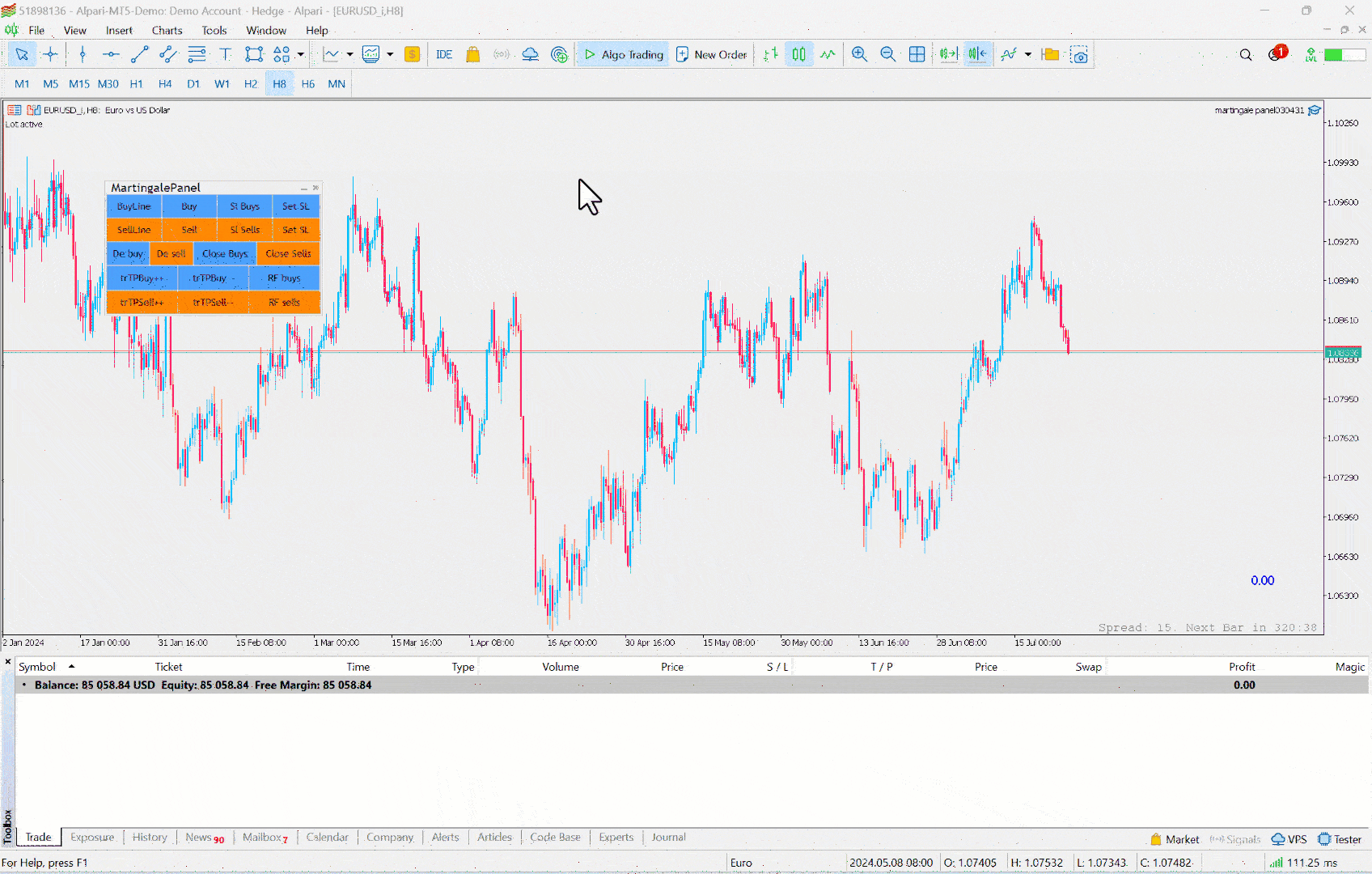 کار با دستیار مارتینگل بورس۹۰