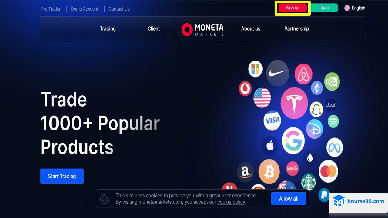 ورود به Moneta Markets