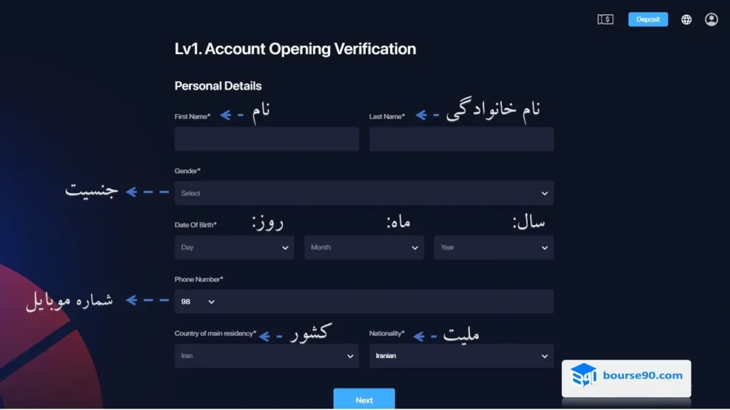 تکمیل اطلاعات شخصی (شماره موبایل، تاریخ تولد