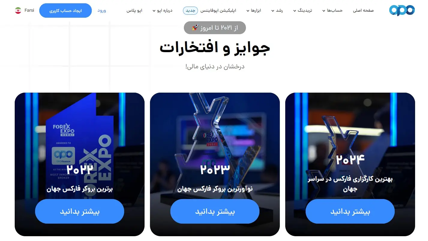 بررسی و معرفی بروکر اپو فایننس (Opofinance) 2 جوایز اپوفایننس